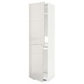 METOD High cabinet for fridge/freezer, white, Ringhult light grey, 60x60x220 cm