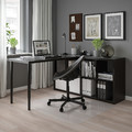 KALLAX / LAGKAPTEN Desk combination, black/black-brown, 77x159x147 cm