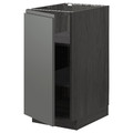 METOD Base cabinet with shelves, black/Voxtorp dark grey, 40x60 cm