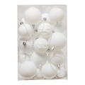 Christmas Baubles 20pcs, plastic, white