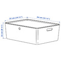 KUGGIS Box with lid, white, 37x54x21 cm