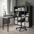 KALLAX / LAGKAPTEN Workstation, black/black-brown, 147x179x147 cm