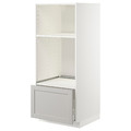 METOD High cab for oven/micro w drawer, white/Lerhyttan light grey, 60x60x140 cm