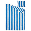 SLÅNHÖSTMAL Duvet cover and pillowcase, blue/white/striped, 150x200/50x60 cm