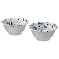 SILVERSIDA Bowl, patterned/blue, 14 cm, 2 pack