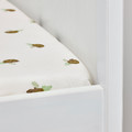 TROLLDOM Fitted sheet for cot, hedgehog pattern/white, 60x120 cm
