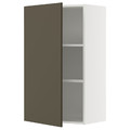 METOD Wall cabinet with shelves, white/Havstorp brown-beige, 60x100 cm