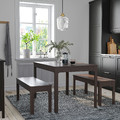 EKEDALEN / EKEDALEN Table and 2 benches, dark brown/dark brown, 120/180 cm