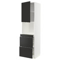 METOD / MAXIMERA Hi cab f micro combi w door/3 drwrs, white/Nickebo matt anthracite, 60x60x220 cm