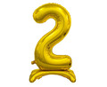 Foil Balloon Number 2 Standing, gold, 74cm