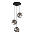 Italux Pendant Lamp Hilo 3x E27, matt black