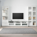 BRIMNES TV storage combination/glass doors, white, 320x41x190 cm