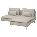 SÖDERHAMN 2-seat sofa with chaise longue, Fridtuna light beige