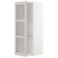 METOD Wall cabinet w shelves/glass door, white/Lerhyttan light grey, 40x100 cm