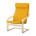 POÄNG Armchair, birch veneer/Skiftebo yellow