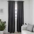 SANELA Curtains, 1 pair, dark grey, 140x300 cm