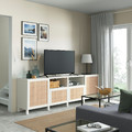BESTÅ TV bench with doors and drawers, white/Studsviken/Stubbarp white, 240x42x74 cm