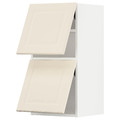 METOD Wall cab horizo 2 doors w push-open, white/Bodbyn off-white, 40x80 cm