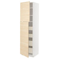 METOD / MAXIMERA Hi cab w 2 doors/4 drawers, white/Askersund light ash effect, 60x60x220 cm