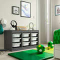 TROFAST Storage combination with boxes, grey/white, 99x44x56 cm