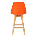 Bar Stool Norden Wood, low, PP, orange