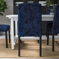 INGATORP / BERGMUND Table and 4 chairs, black/Kvillsfors dark blue/blue, 110/155 cm