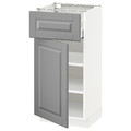 METOD / MAXIMERA Base cabinet with drawer/door, white/Bodbyn grey, 40x37 cm