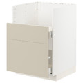 METOD / MAXIMERA Bc f BREDSJÖN sink/2 fronts/2 drws, white/Havstorp beige, 60x60 cm