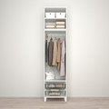 PLATSA Wardrobe with 2 doors, white STRAUMEN mirror glass /FONNES white, 60x57x251 cm