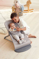 BABYBJÖRN Bouncer Bliss WOVEN, Sand Grey with Googly Eyes Pastels