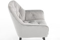 Glamour Chair with Armrests EMMA, velvet, grey