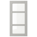 LERHYTTAN Glass door, light grey, 40x80 cm