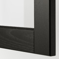 METOD Wall cabinet w shelves/glass door, white/Lerhyttan black stained, 40x60 cm