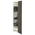 METOD / MAXIMERA High cabinet with cleaning interior, white/Havstorp brown-beige, 40x60x200 cm