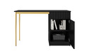 Desk Nicole 120 cm, matt black, gold legs