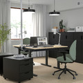 MITTZON Desk, birch veneer/black, 120x80 cm