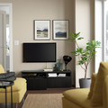 BESTÅ TV bench with drawers, black-brown/Lappviken black-brown, 120x42x39 cm