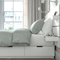 NORDLI Bed frame with storage and mattress, with headboard white/Valevåg medium firm, 160x200 cm