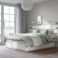 NORDLI Bed frame with storage and mattress, with headboard white/Åkrehamn medium firm, 140x200 cm