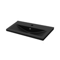 GoodHome Wash-basin Nira Slim, ceramic, 80 cm, black