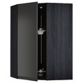 METOD Corner wall cabinet with carousel, black/Upplöv matt anthracite, 68x100 cm