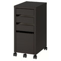 MICKE Drawer unit/drop file storage, black-brown, 35x75 cm