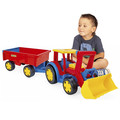 Wader Tractor Giant with Shovel and Trailer, assorted colours, 117cm 12m+