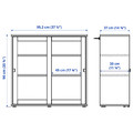 VIHALS Cabinet with sliding glass doors, white, 95x37x90 cm