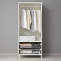 PLATSA Wardrobe with 2 doors, white/Kalbåden lively pine effect, 80x57x191 cm