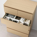 MALM Chest of 6 drawers, white stained oak veneer, 80x123 cm