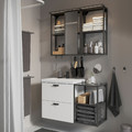 ENHET / TVÄLLEN Bathroom furniture, set of 15, white/anthracite Saljen tap, 102x43x65 cm