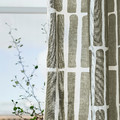 SKOGSSTJÄRNA Curtains, 1 pair, grey-green/white, 145x300 cm