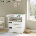 SMÅSTAD Changing table, white grey/with 3 drawers, 90x79x100 cm