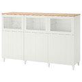 BESTÅ Storage combination with doors, white, Sutterviken/Kabbarp white clear glass, 180x42x114 cm